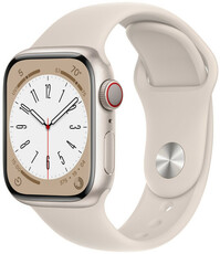 Apple Watch Series 8 GPS + Cellular 41mm Starlight Aluminium Case / Starlight Sport Band - Regular