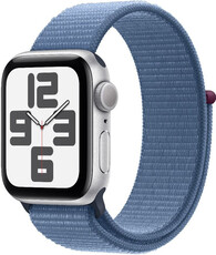 Apple Watch SE GPS 44mm Silver Aluminium Case / Winter Blue Sport Loop