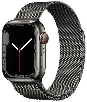 Apple Watch Series 7 GPS + Cellular, 41mm Graphite Stainless Steel Case / Graphite Milanese Loop